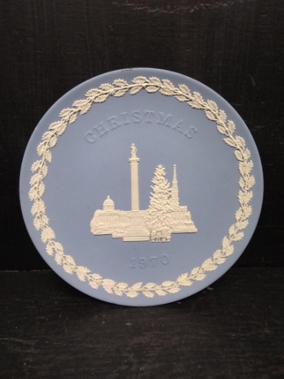 Blue and White Wedgwood Commemorative Plate-Christmas 1970