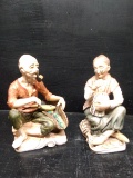 Pair New Orleans Porcelain Figures-Old Man and Woman