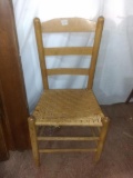 Vintage Woven Bottom Ladder Back Chair