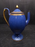 Vintage Wedgewood Blue and Gold Decorated Teapot