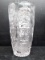 Leonard Lead Crystal Vase with Rose Motif