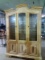 Warehouse-French Provincial Style Lighted  China Cabinet with Glass Shelves