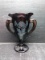 Black Amethyst-Silver Leaf Etched Trophy Vase