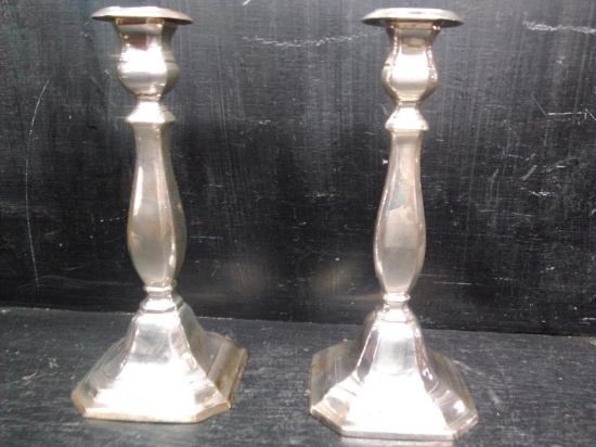 Pair Silver Plated Candlesticks