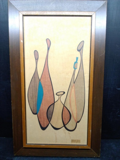 MCM Framed Print on Board-Abstract signed Robert Lyons