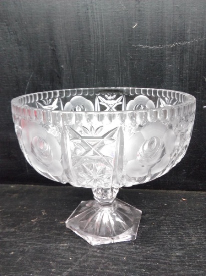 Lead Crystal and Satin Pedestal Compote
