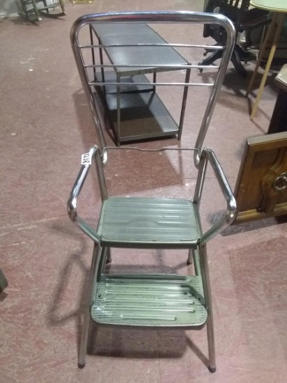 Vintage Chrome Step Stool Chair