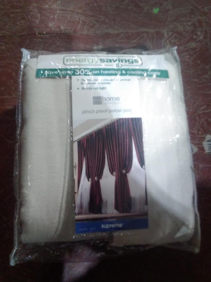 BL-Home Pinch Pleat Panel Pair -Ivory 100w x 84l