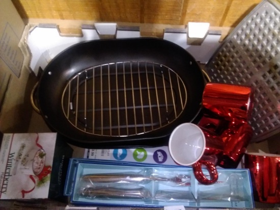 BL-Cooking Pan, Metallic Red Mugs, Serving Utensils, Dip Set
