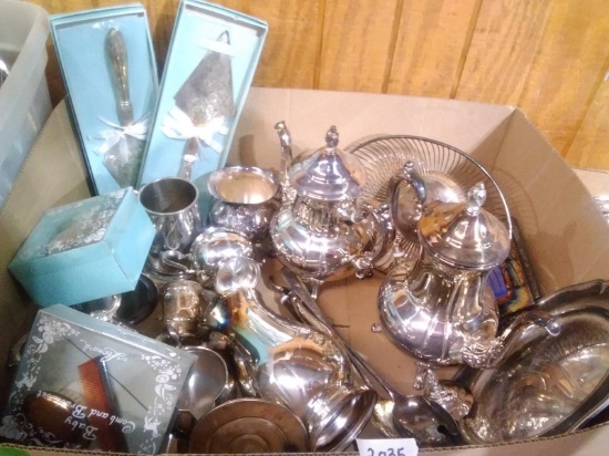 BL-Assorted Silver Plate Tea Service Items, Baby Cup, Serving Utensil
