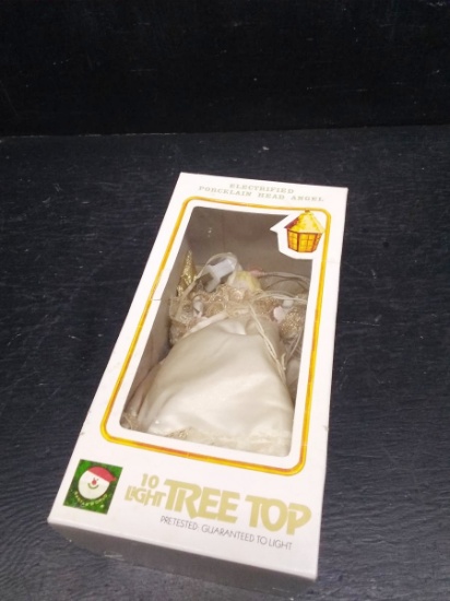 Vintage Porcelain Head Angel Tree Topper