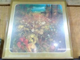 MCM Framed and Matted Print-Farm in the Flowers signed Vennas?