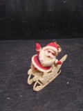 Vintage Felt Christmas Santa With Sleigh