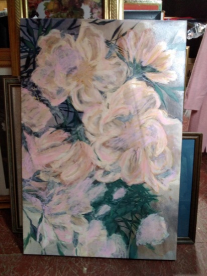 Contemporary Acrylic on Canvas-Flowers