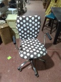Rolling Office Chair with Polka Dot Upholstery