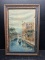 Framed Watercolor - Venice Canal - Signed J. Bertutti