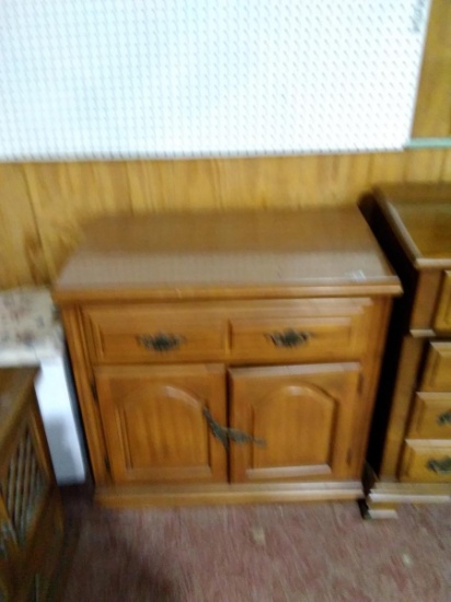 Vintage Hard Rock Maple Single Drawer Cabinet