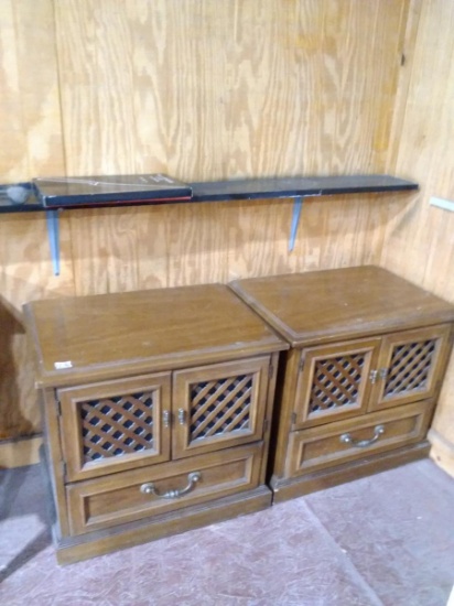 (2) MCM Rolling Cabinet Side Tables