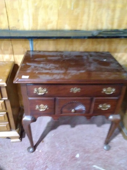 Henkel Harris Mahogany Chippendale Lowboy with Shell Carved Drawer by Virginia Galleries