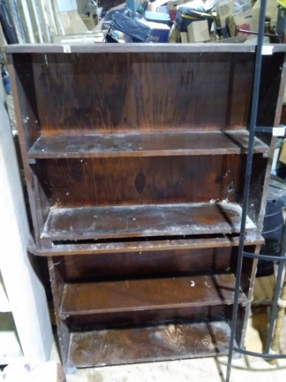 Warehouse-Pair Custom Wooden Bookshelves (from garage)