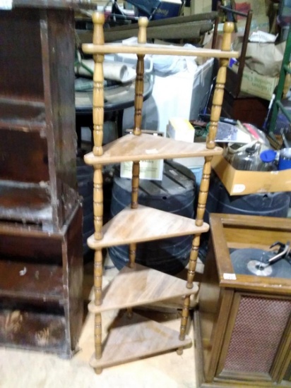 Warehouse-Contemporary Oak Corner Shelf