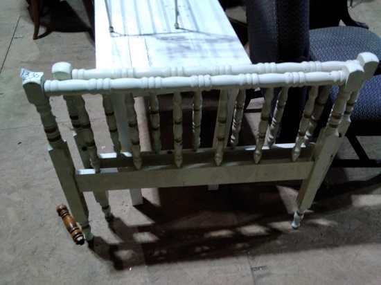 Warehouse-Vintage Wooden Childs Single Bed -no rails