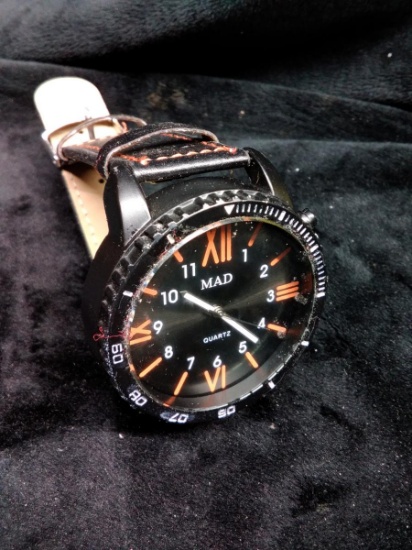 Designer Large Face Watch-Mad Orange Dial