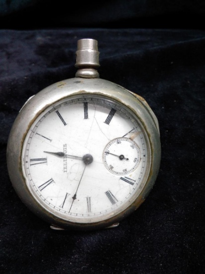 Vintage Pocket Watch 1890  Illinois Springfield -as found