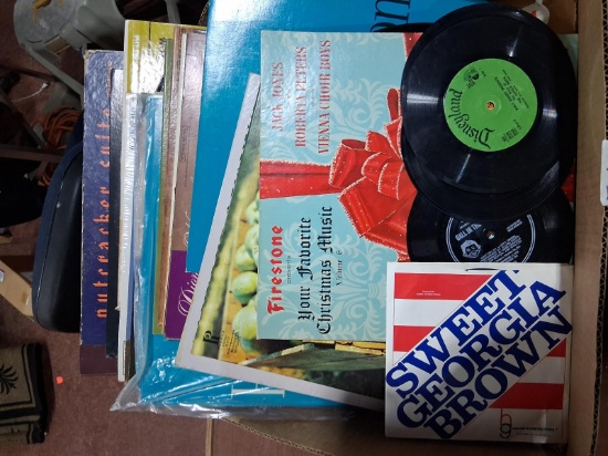 BL - Assorted LP Records w/ Singles 45 Records