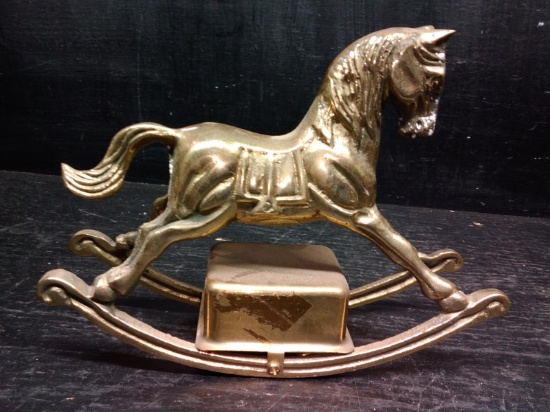 Solid Brass Rocking Horse Music Box