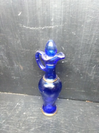 Cobalt Blue Avon Bath Oil Bottle