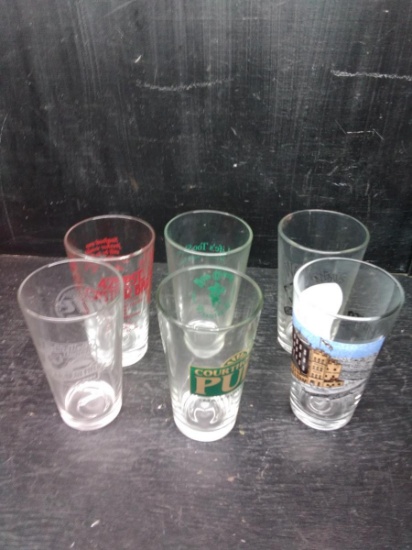 Collection 6 Advertising Ale Glasses