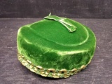 Vintage Ladies Hat-Green Velvet