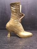 Vintage Brass Ladies Boot Vase