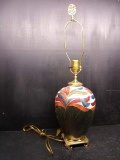 Brass and Enamel Table Lamp
