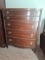 Antique Mahogany Bow Front 4 Drawer Chest
