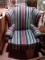 Contemporary Upholstered Wing Back Chair on Queen Anne Frame