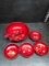 Vintage Red Lacquer(Wajima-nuri)  made in Japan Salad Bowl Set