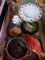 BL-Milk Glass Bowl, Copper Pot, Ashtray, Bell
