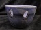 O'berry Blue Glazed Pottery Candle Vase