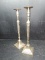 Pair Silver Plate Bombay Co Candlesticks