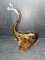 Studio Art Glass Amber Elephant Figure