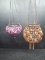 Collection 2 Beaded and Wire Tea Light Hanging Lanterns