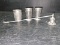 Collection 4 Pewter High Relief Shot Glasses and Snuffer
