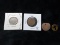 Coin-Assorted Unmarked Quarters ?, Penny with Cross and Copper Tag