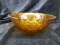 Vintage Amber Basket Weave Serving Bowl