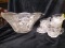 Grape and Leaf Punch Bowl with Non Matching Cups