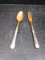 Teak and Sterling Silver handle Salad Spoon and Fork