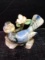 Vintage Hand painted Blue Bird Mama and Baby Figure-Made in Japan