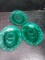 Collection 3 Green Indiana Tiara Sandwich Snack Plates